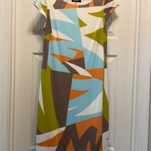 Nine West Blue Green Sheath Midi Dress